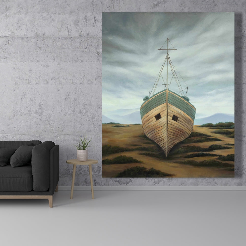 Coastal Rustic Boat Canvas | Bathroom Wall Art Home Decor