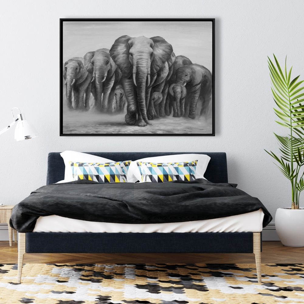 Herd of Elephants Canvas | African Decor | Livingroom Art