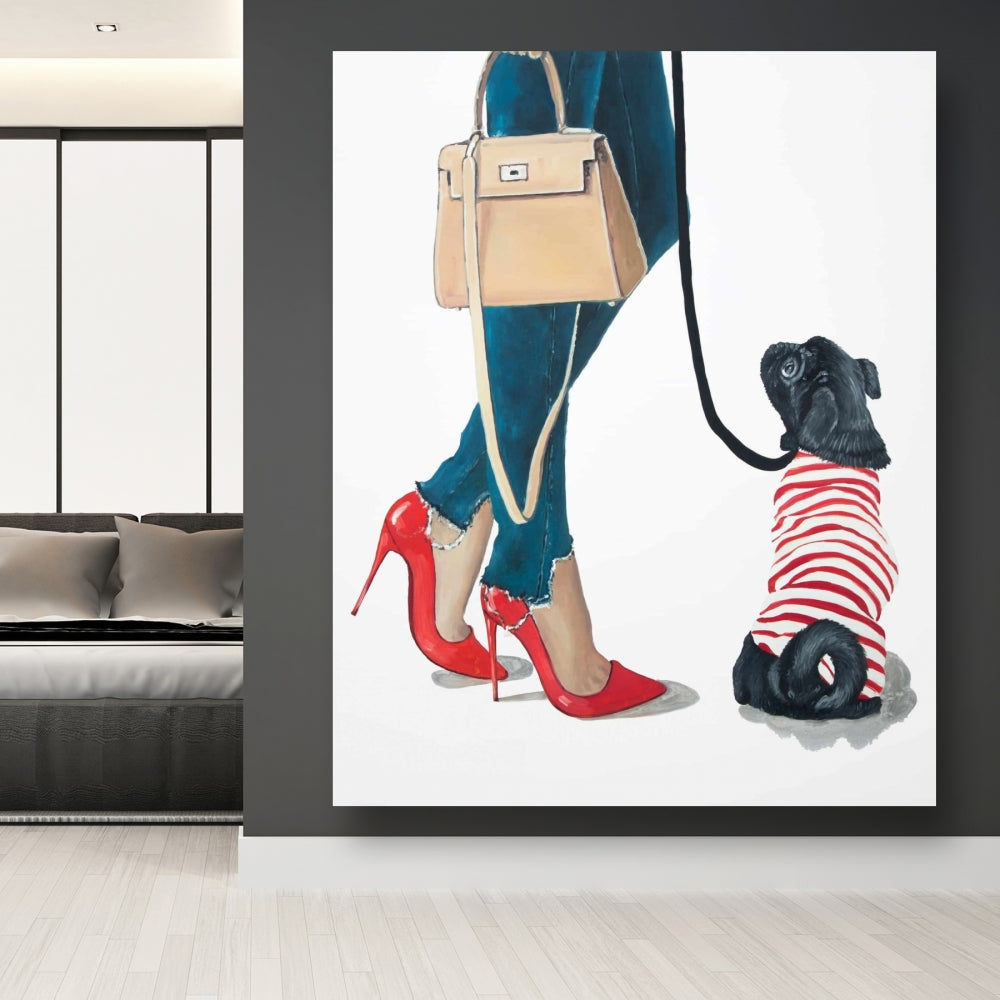 Blue Best Friends Fashion Canvas - Home Decor for Pet Lovers