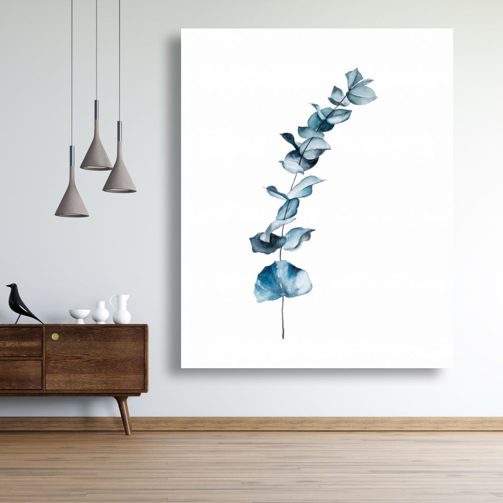 Eucalyptus Blue Leaves Canvas - Minimalist Botanical Decor