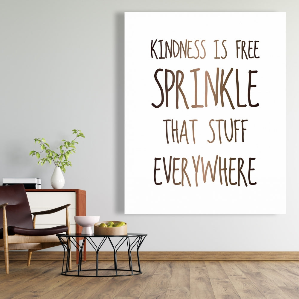 Kindness is Free Canvas | Motivational Bedroom Wall Art Decor