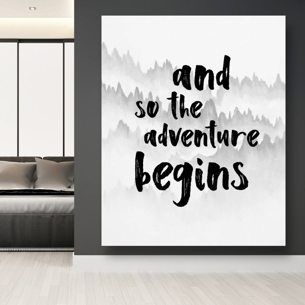 Toile des Montagnes Blanches | Décoration « Et l'aventure commence »