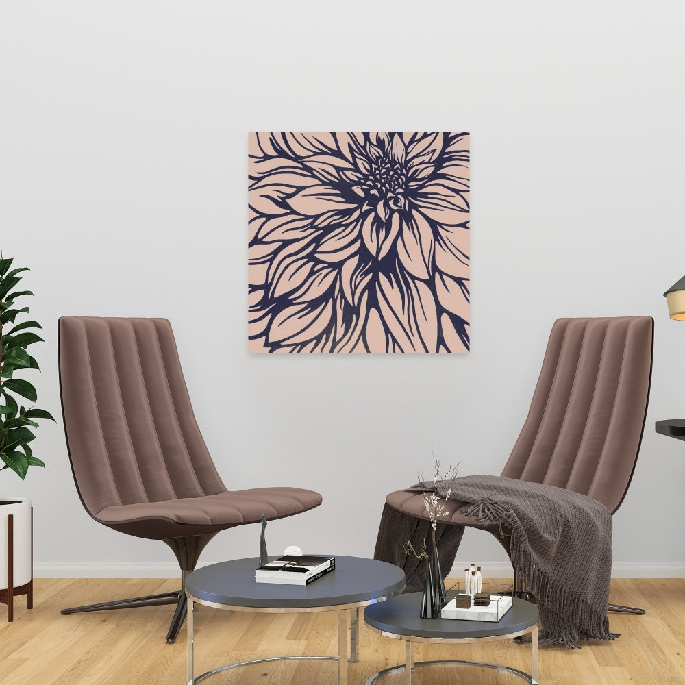 Dahlia Flower Canvas | Botanical Wall Art for Home Decor