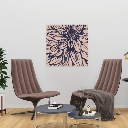 Dahlia Flower Canvas | Botanical Wall Art for Home Decor