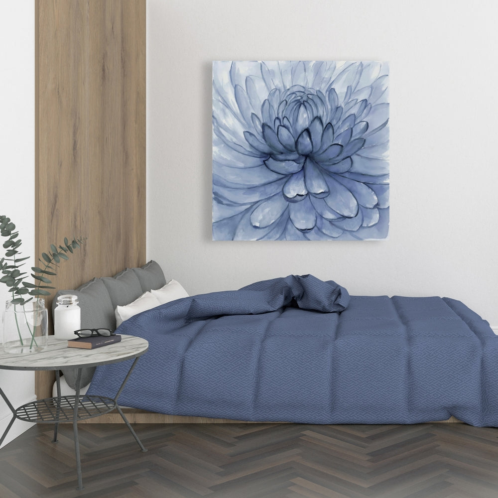 Blue Petals Flower Canvas | Floral Botanical Home Decor Art