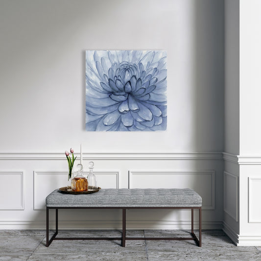 Blue Petals Flower Canvas | Floral Botanical Home Decor Art