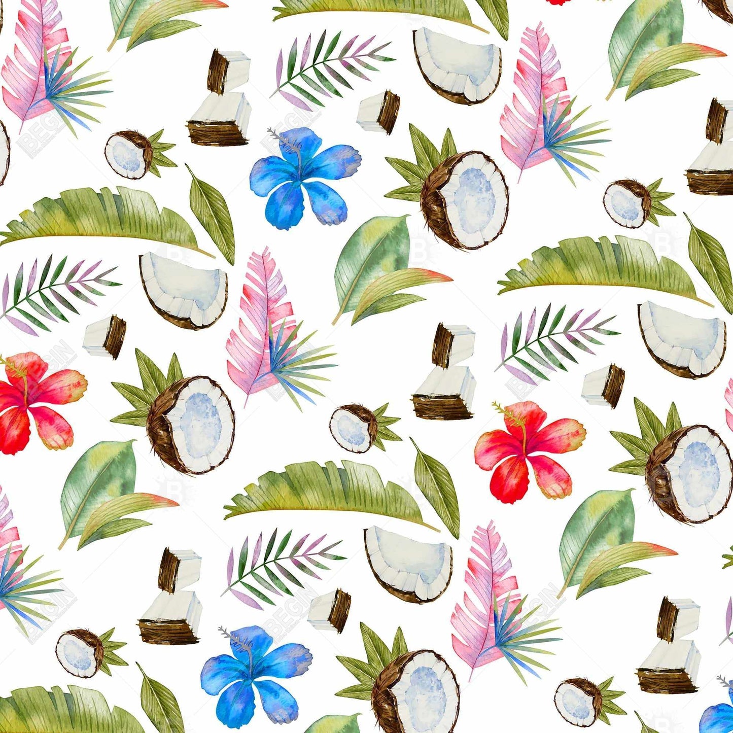 Tropical Pattern Green Bedroom Canvas | Floral & Botanical Decor