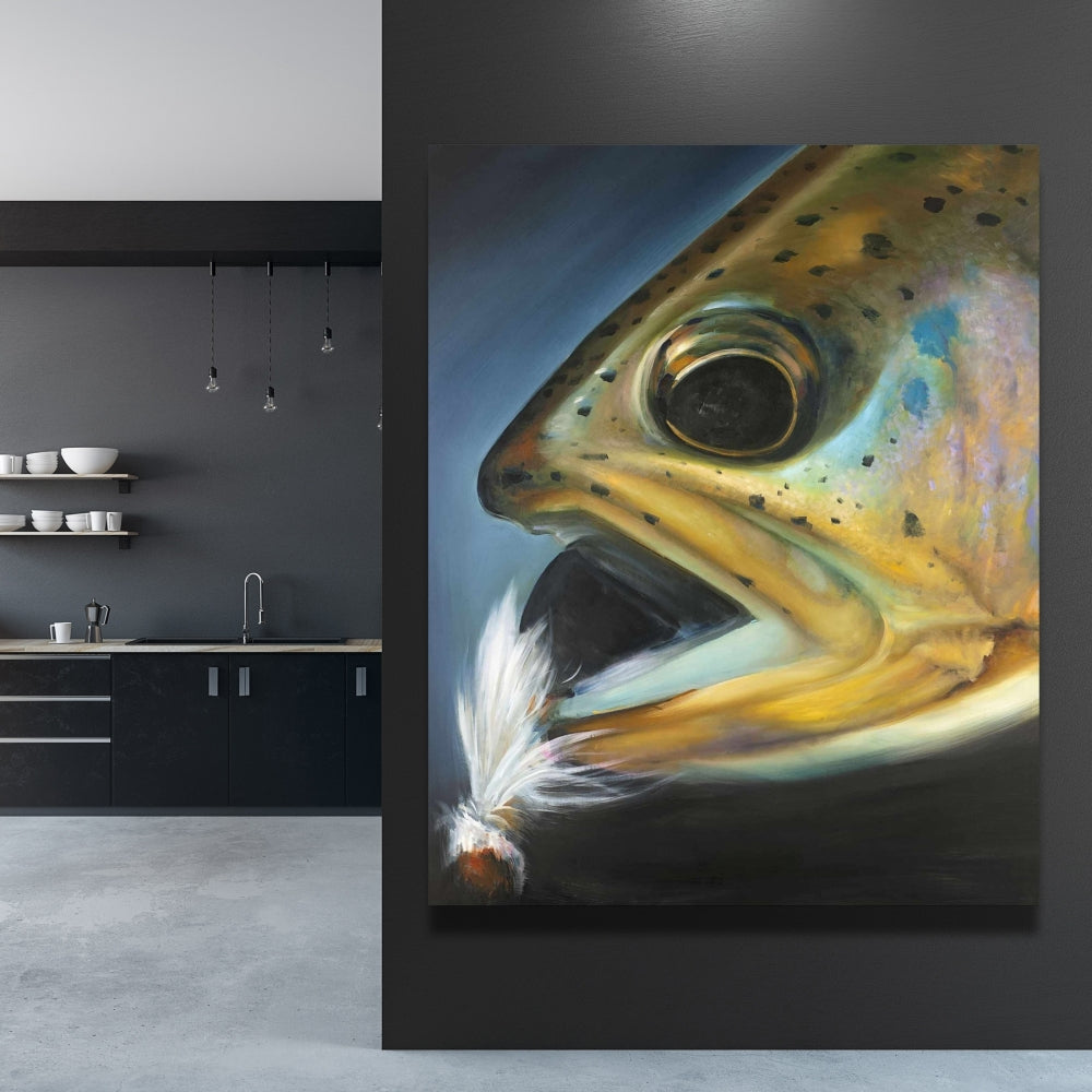Golden Trout Canvas | Fly Fishing Art | Aquatic Home Decor