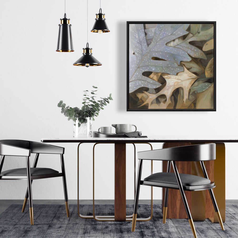 Toile Feuilles d'automne | Décoration encadrée marron pour chambre à coucher