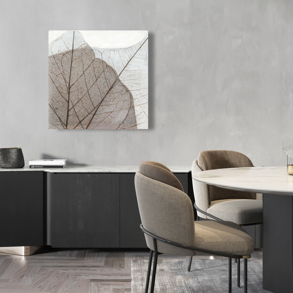Translucent Dried Leaves Canvas | Rustic Botanical Wall Art