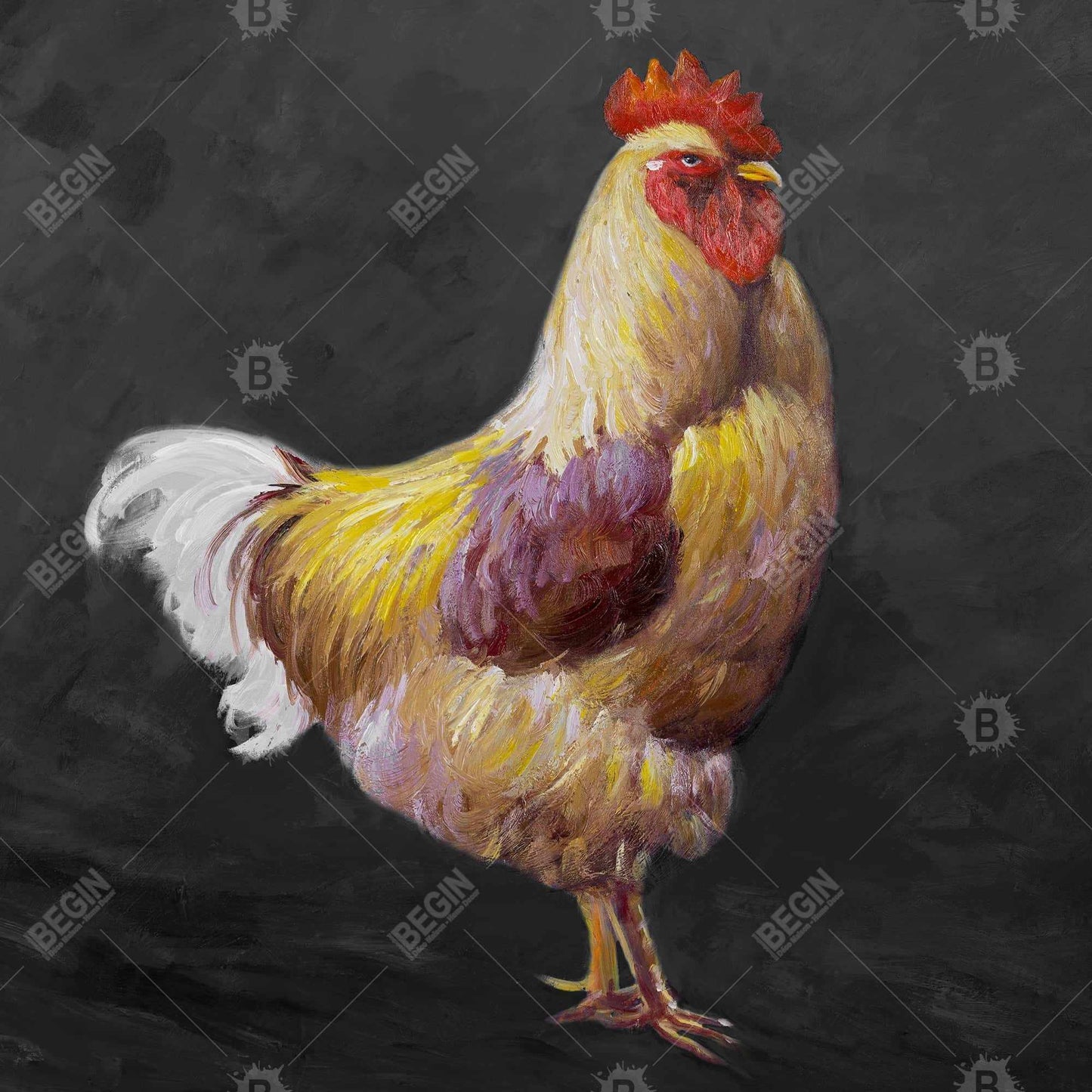 Beautiful Rooster 2 - Rustic Canvas | Farm Animal Home Decor