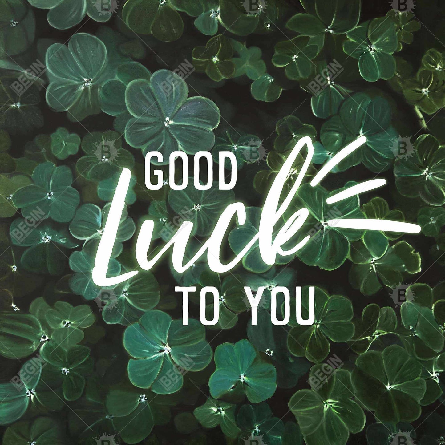 Modern Living Room Green Canvas - Good Luck to You Decor
