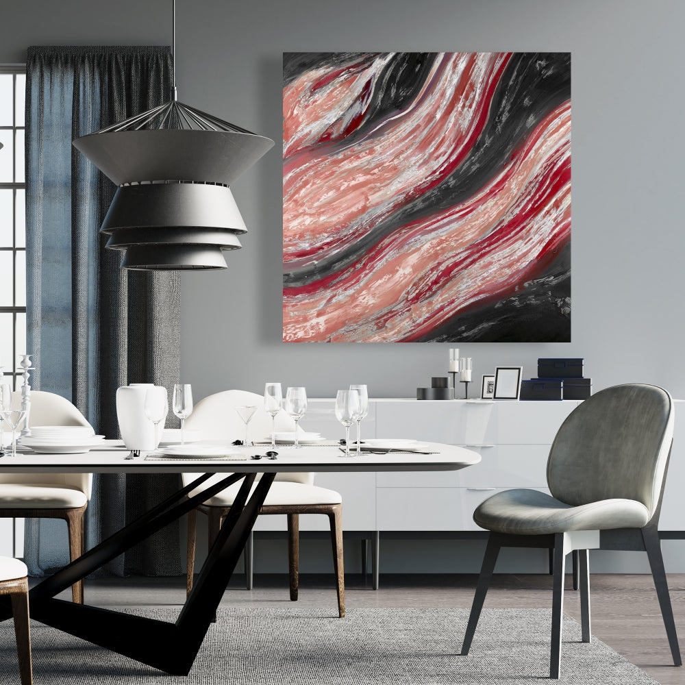 Red Wave Canvas | Contemporary Home Decor - Living Room Art