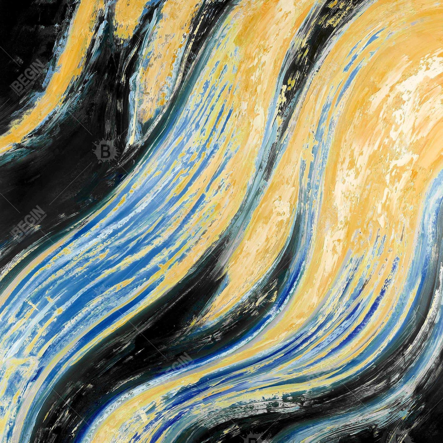 Wavy Wave Abstract Canvas - Modern Living Room Wall Decor