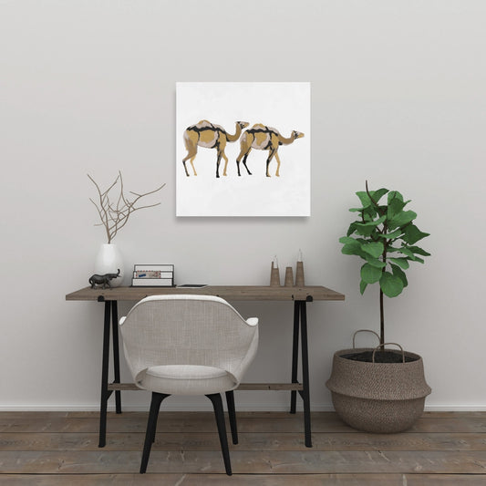 Toile abstraite représentant un dromadaire – Décoration d'intérieur sur la faune africaine