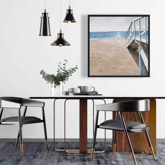 Soft Seaside Landscape Canvas | American Sea Bathroom Decor