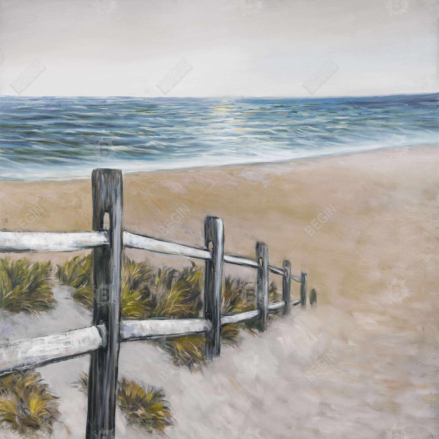 Toile encadrée « Bord de mer doux » bleu | Décoration d'intérieur