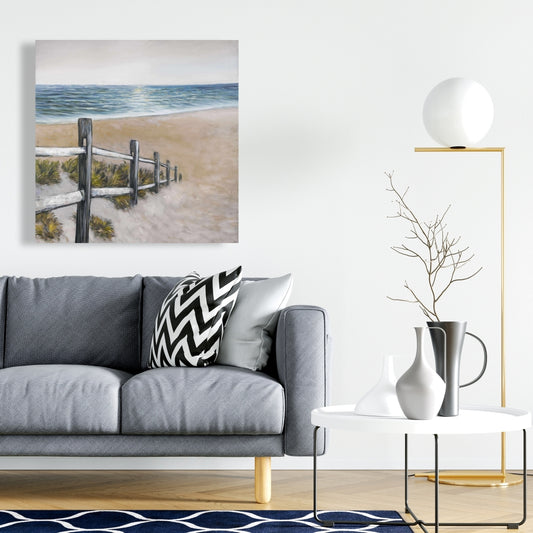 Soft Seaside American Sea Blue Canvas | Home Decor Art