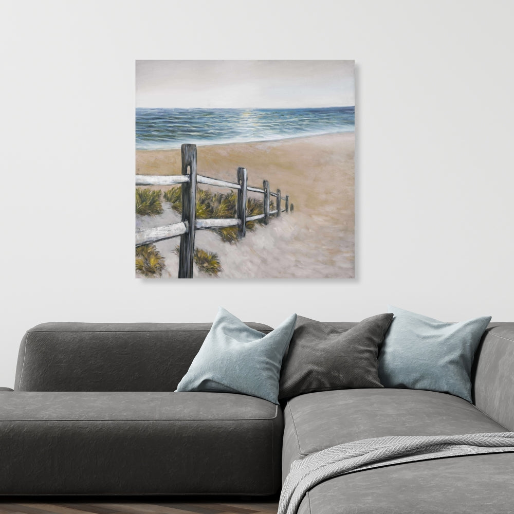 Soft Seaside American Sea Blue Canvas | Home Decor Art