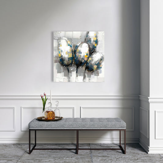 Blue Tulips Botanical Canvas | Livingroom Wall Art Decor