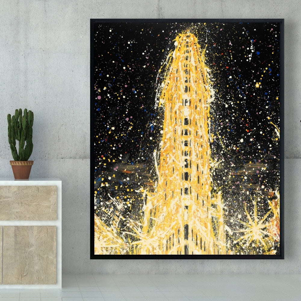 Abstract Flatiron Building Canvas | Cities Bedroom Wall Art