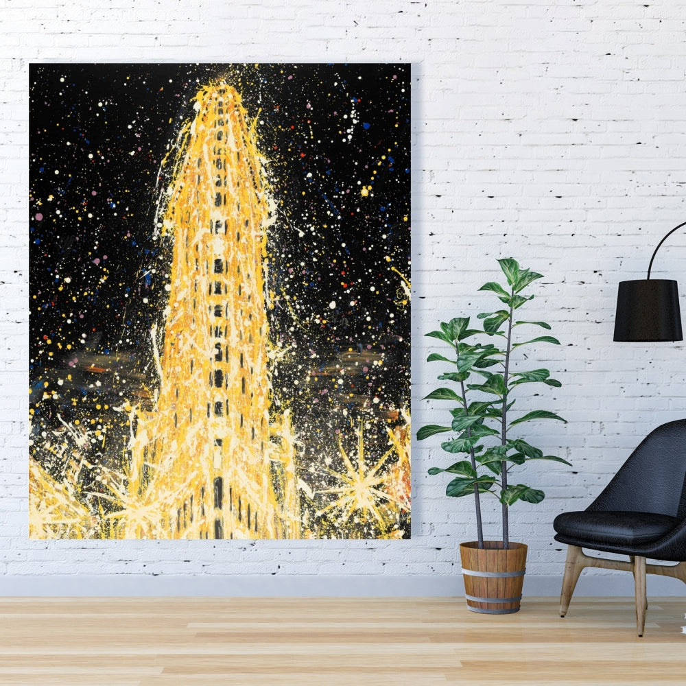 Abstract Flatiron Building Canvas | Contemporary Bedroom Decor