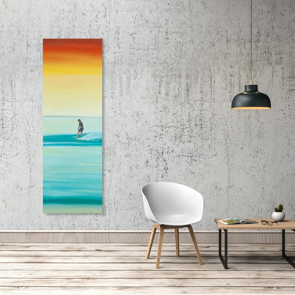 A Surfer by Dawn Canvas - Blue Hobbies Coastal Home Decor