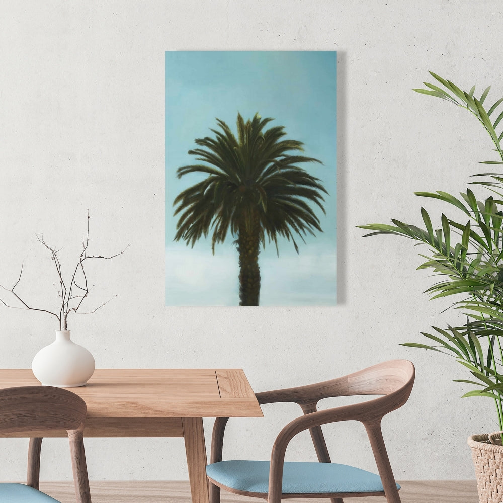 Tropical Palm Bedroom Blue Trees Canvas | Home Decor Art