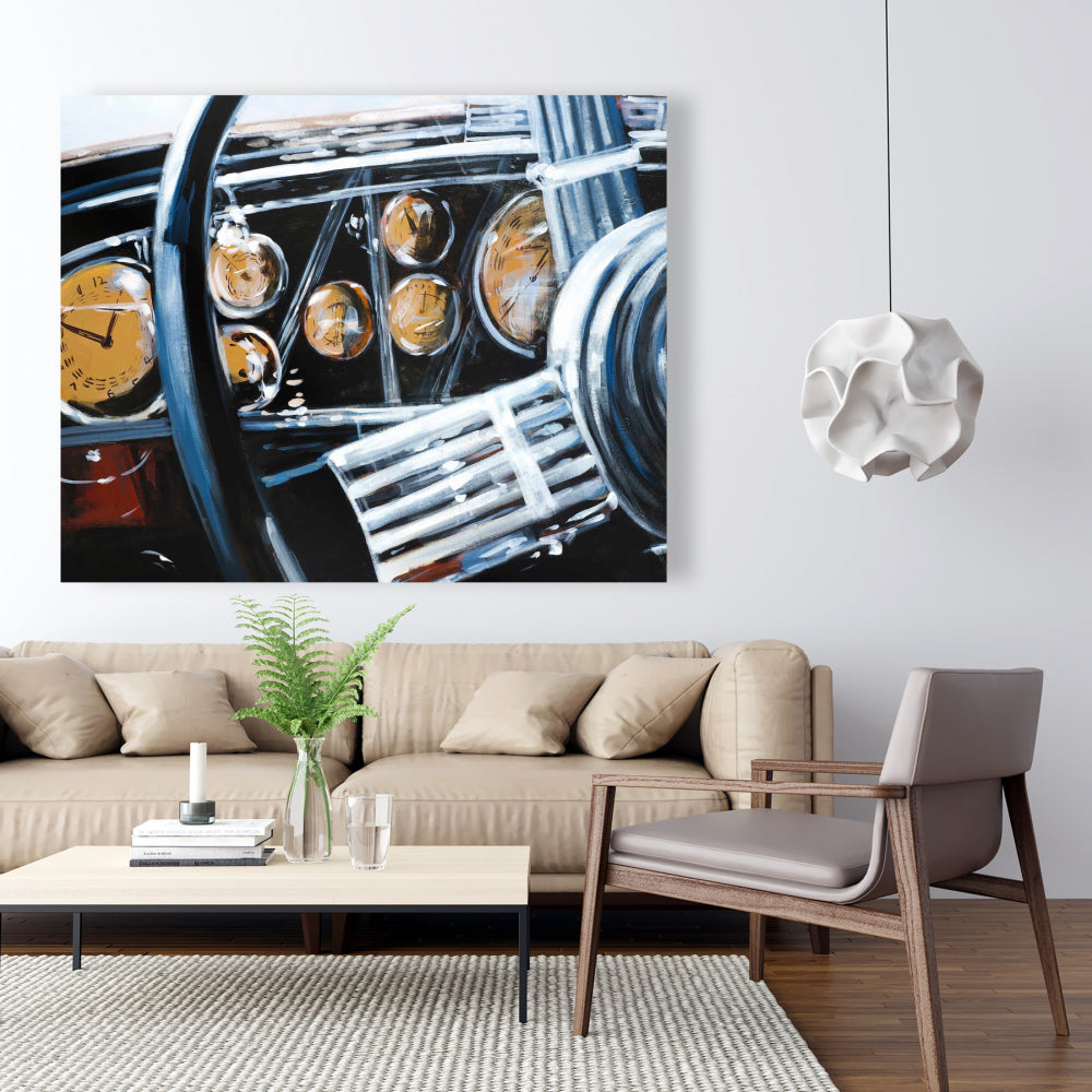 Vintage Car Interior Canvas | Contemporary Bedroom Decor