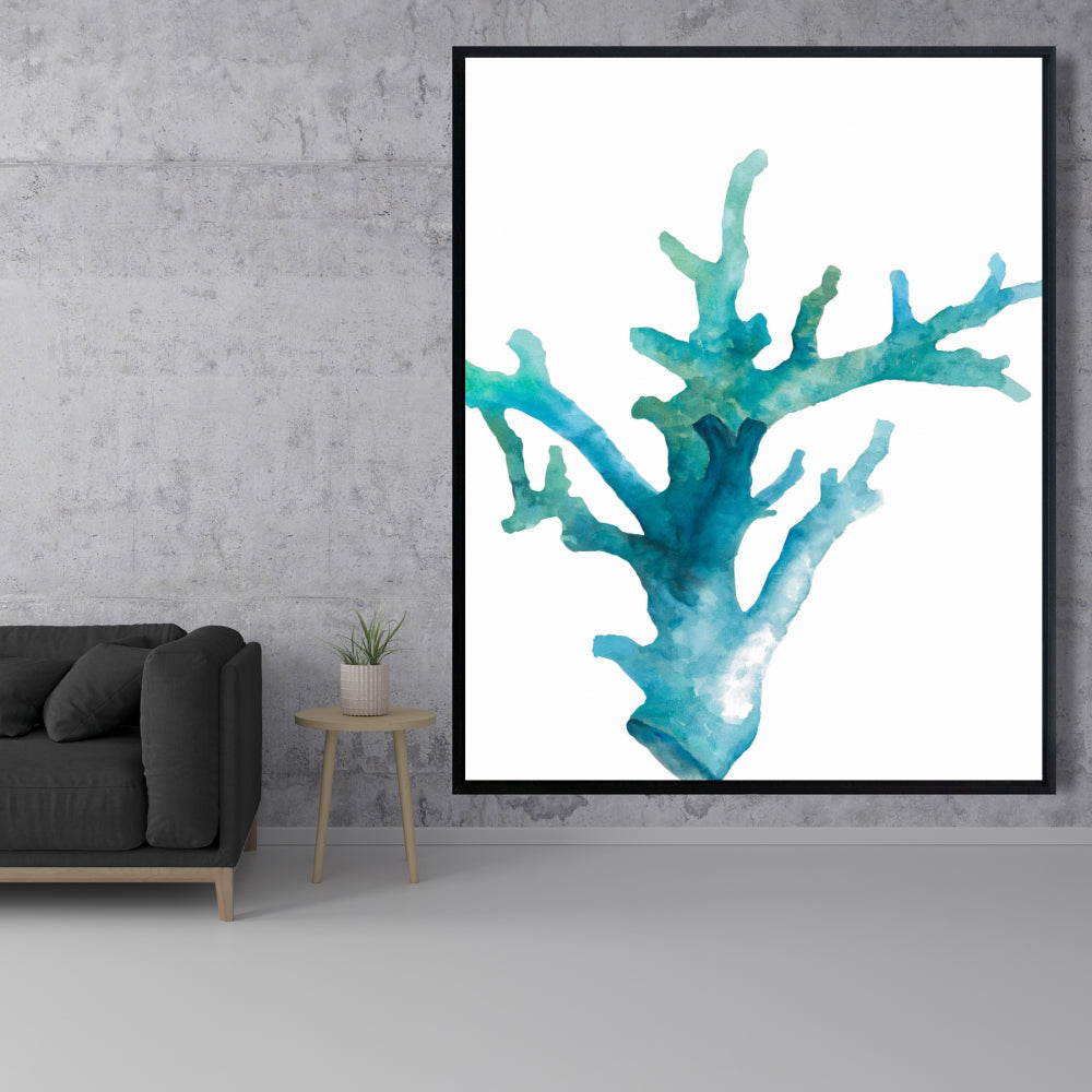 Watercolor Sea Coral Canvas | Coastal Scandinavian Decor