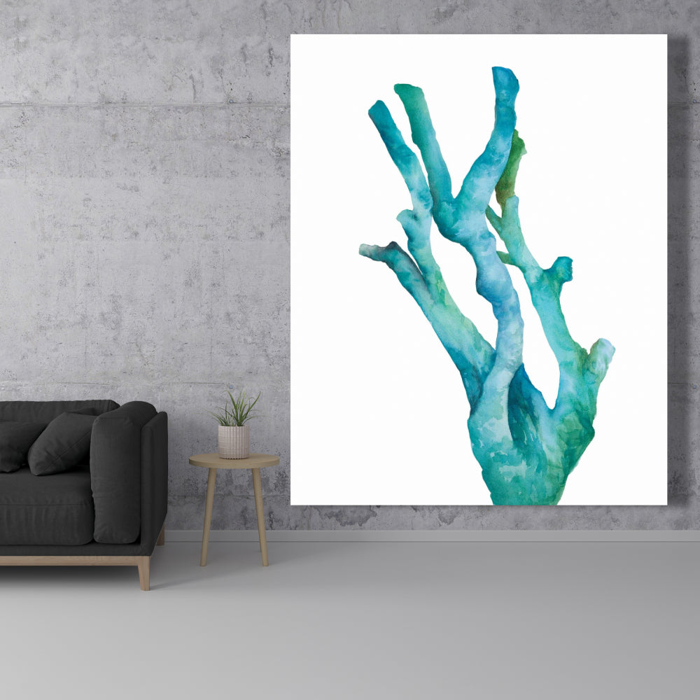 Small Watercolor Sea Coral Canvas | Coastal Minimalist Decor