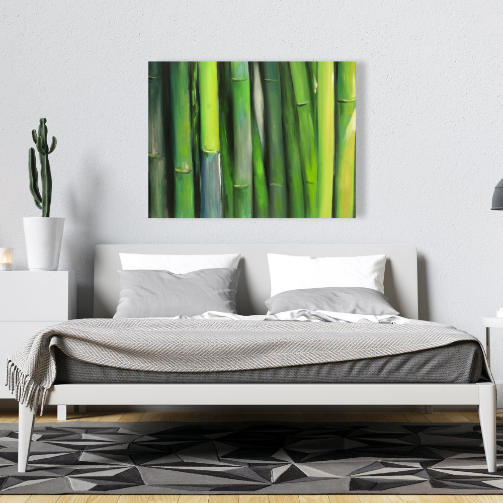 Toile de bambou – Décoration de chambre botanique | Art floral