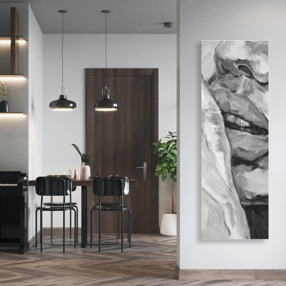 Luscious Lips Monochrome Canvas | Women's Bedroom Wall Art
