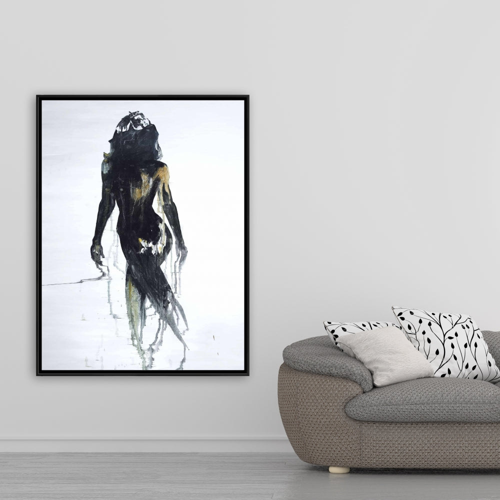 Monochrome Woman Silhouette Canvas | Abstract Home Decor