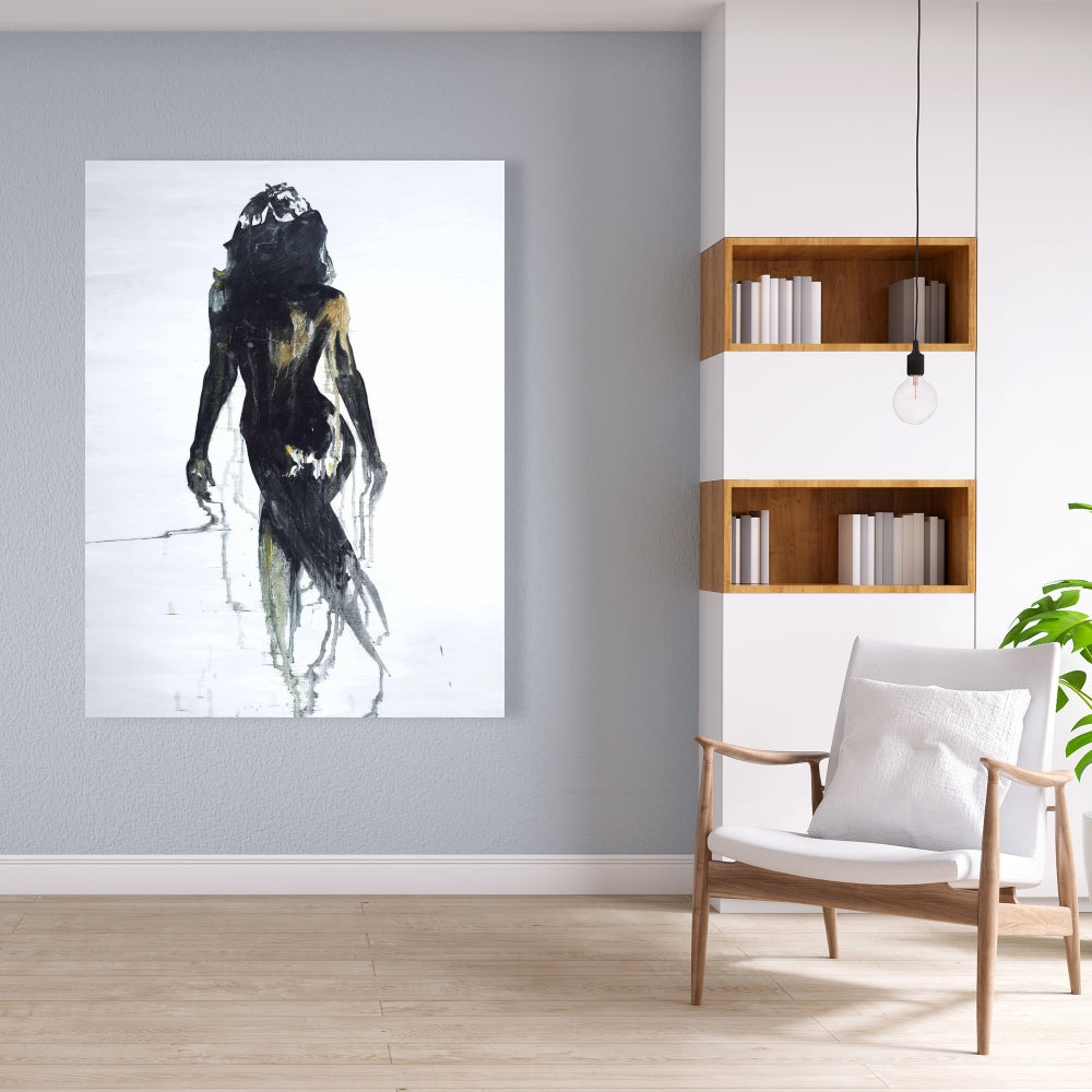 Abstract Woman Silhouette Canvas - Black Figurative Home Decor