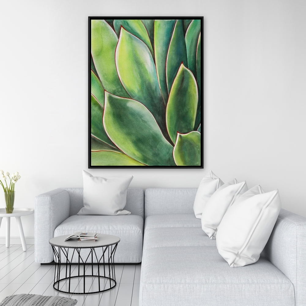 Plante d'agave aquarelle - Toile botanique exotique pour décoration de chambre