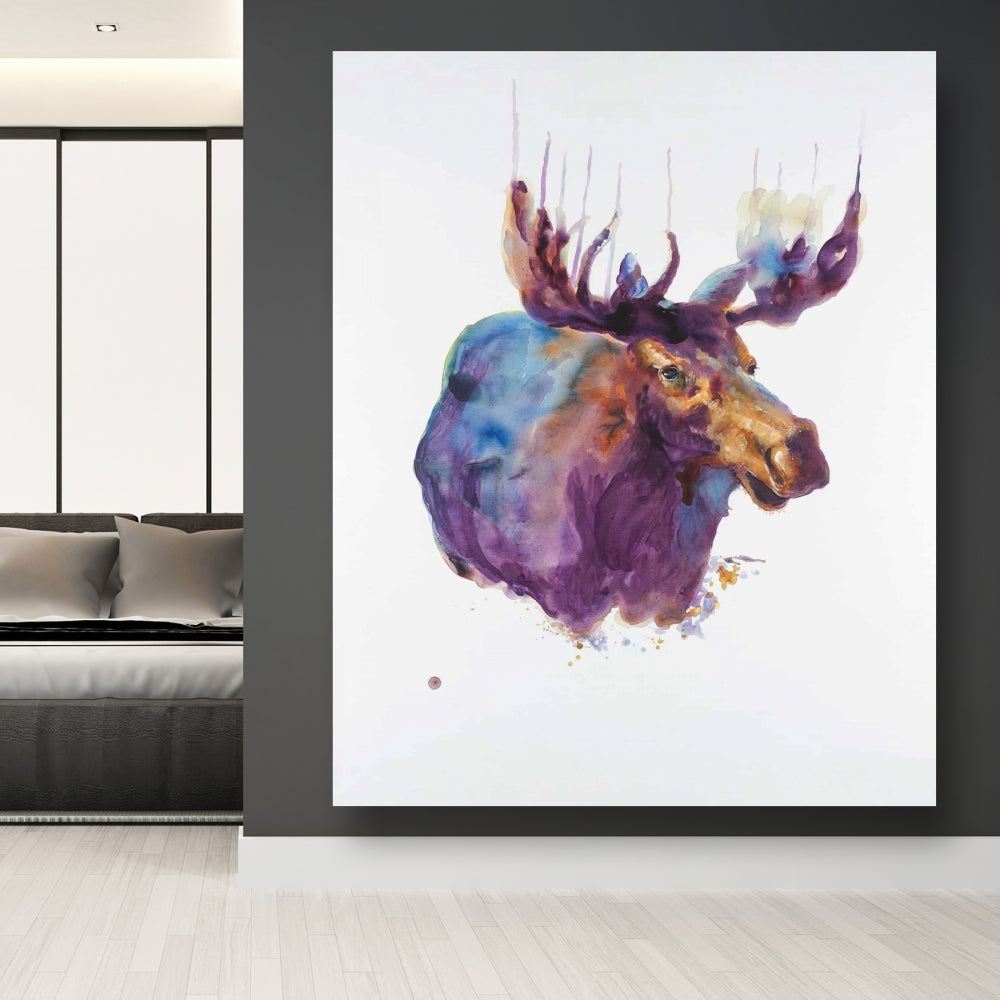 Abstract Moose Canvas | Contemporary Deer Art for Home Decor
