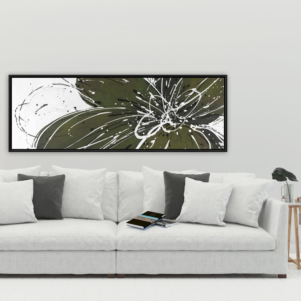 White Bedroom Botanical Canvas | Green Flower Home Decor