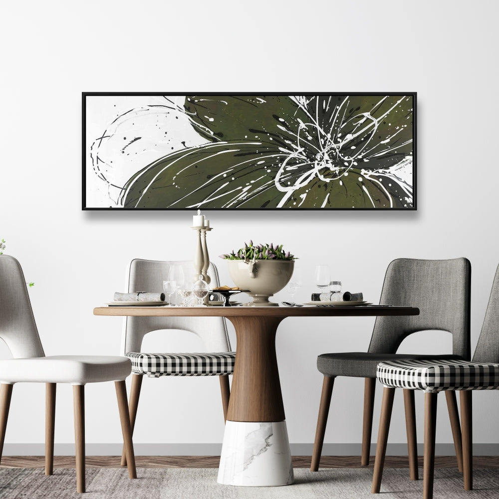 White Bedroom Botanical Canvas | Green Flower Home Decor