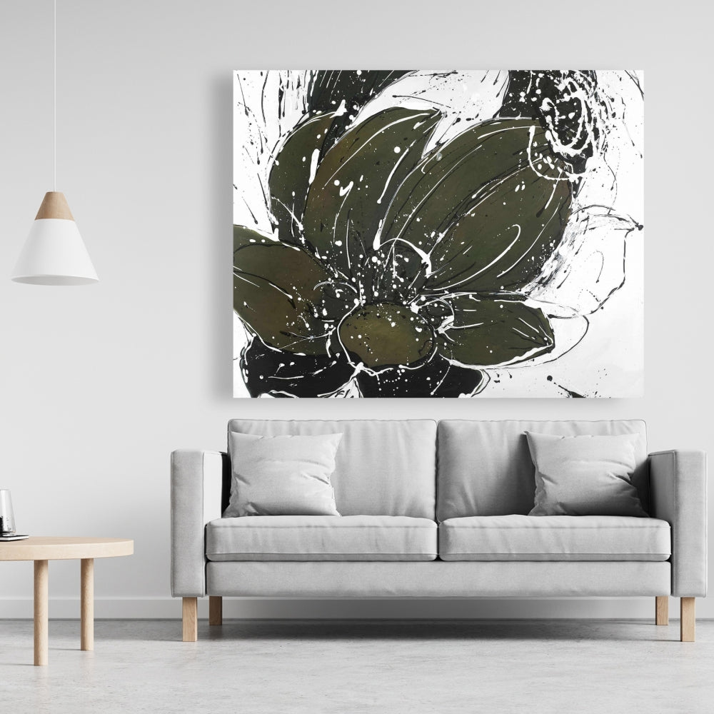 Abstract Flower Canvas | White Floral & Botanical Home Decor