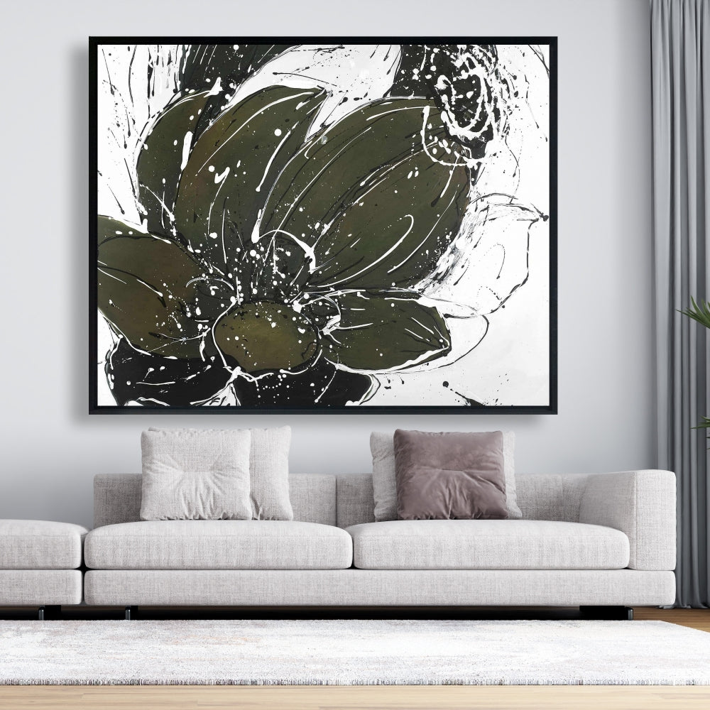 White Bedroom Botanical Canvas - Abstract Flower Home Decor