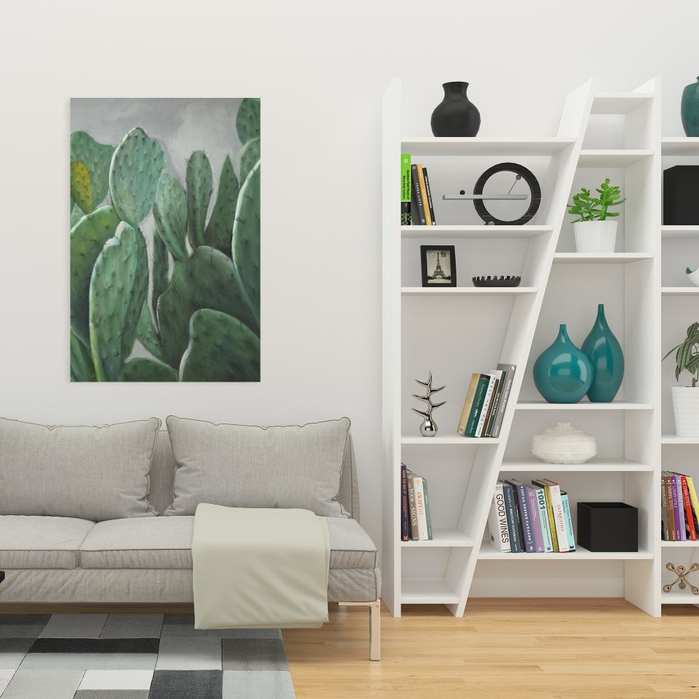 Paddle Cactus Gray Canvas | Exotic Bedroom Decor Wall Art