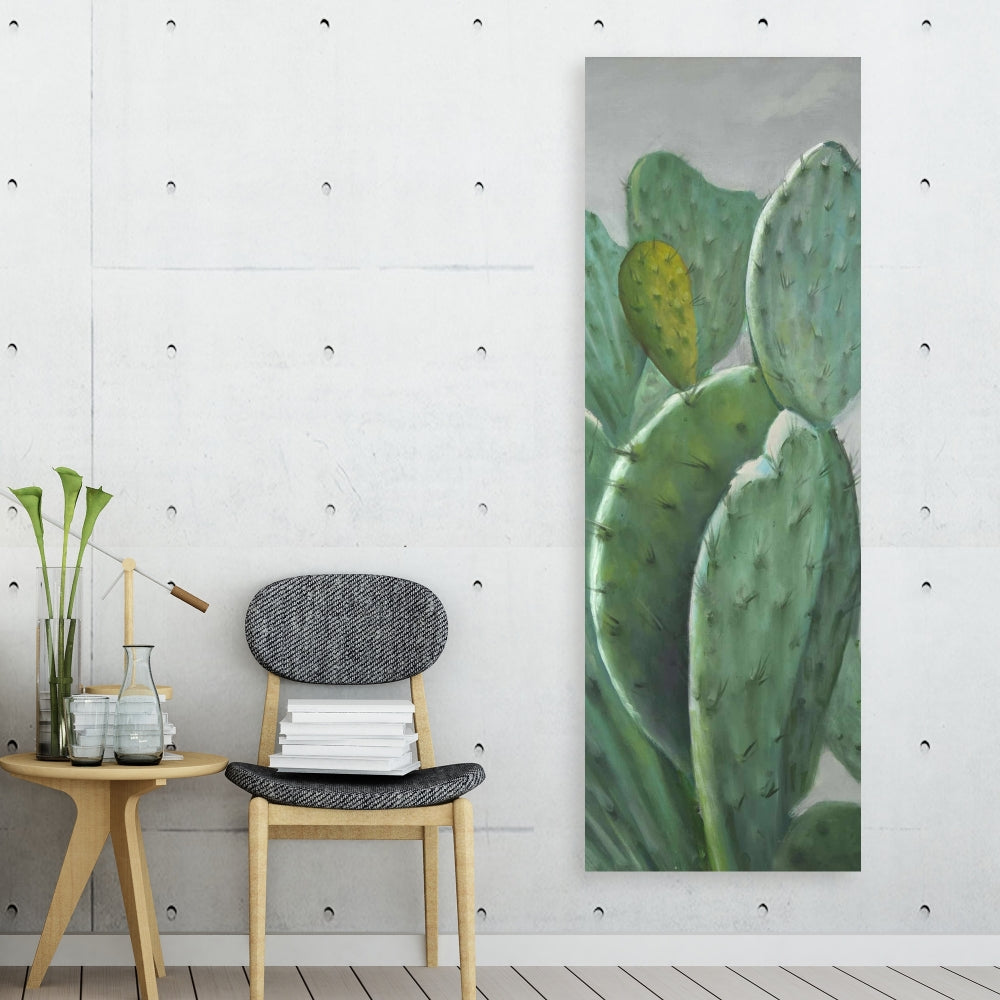 Paddle Cactus Gray Canvas | Exotic Bedroom Decor Wall Art