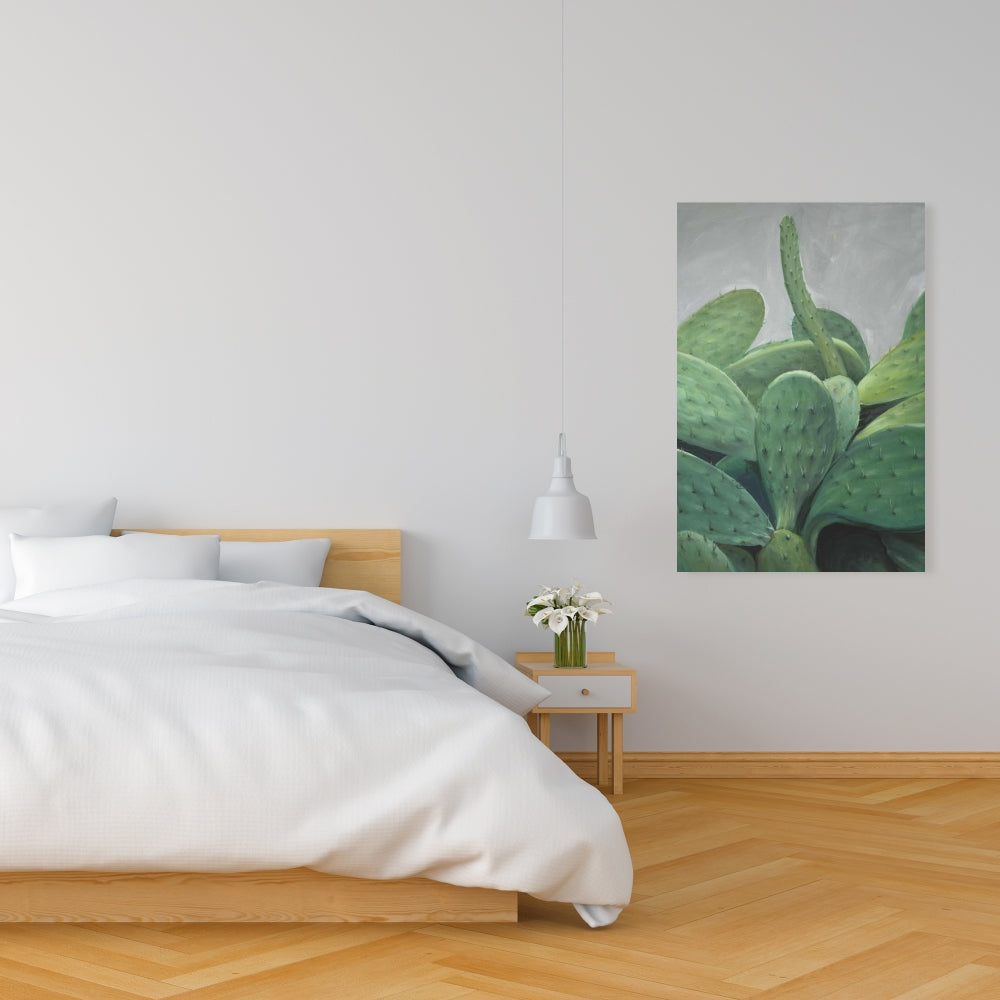 Cactus Bundle Exotic Gray Floral Botanical Canvas Home Decor