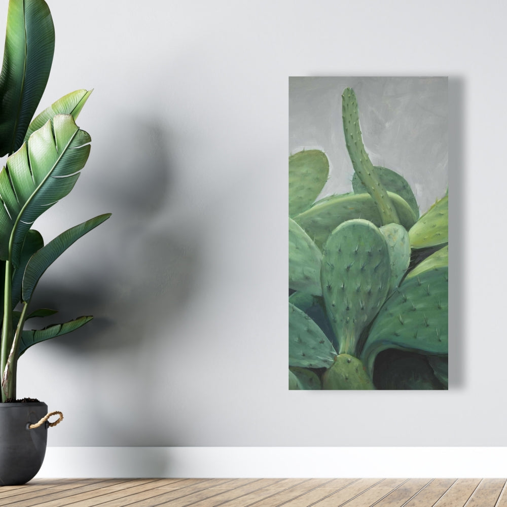 Cactus Bundle Exotic Gray Floral Botanical Canvas Home Decor