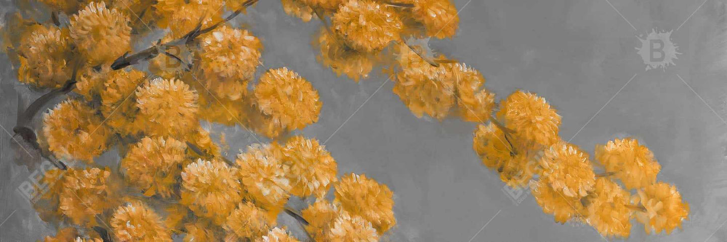 Golden Wattle Plant Canvas - Floral Botanical Bedroom Decor
