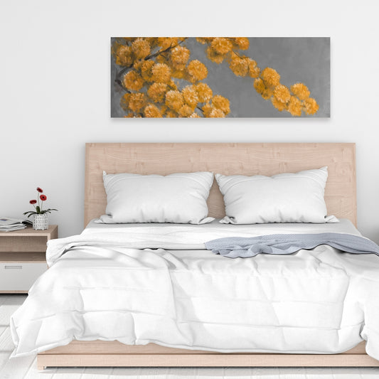 Golden Wattle Plant Canvas - Floral Botanical Bedroom Decor