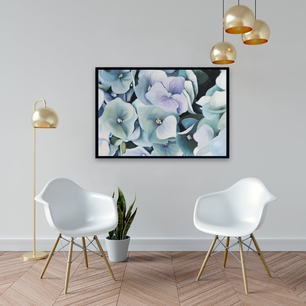 Purple Rustic Bedroom Canvas | Hydrangea Plant Home Decor