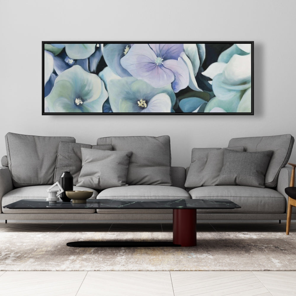 Purple Rustic Bedroom Canvas | Hydrangea Plant Home Decor