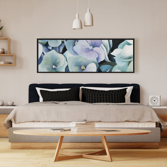 Toile rustique violette pour chambre à coucher | Décoration d'intérieur avec hortensia